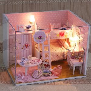 mô hình phòng ngủ màu hồng