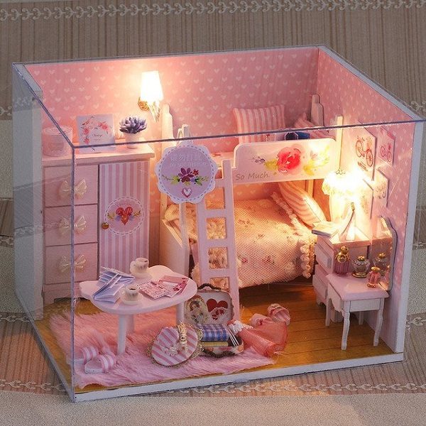 Mô hình phòng ngủ màu hồng  Shop quà trực tuyến  Website uy tín