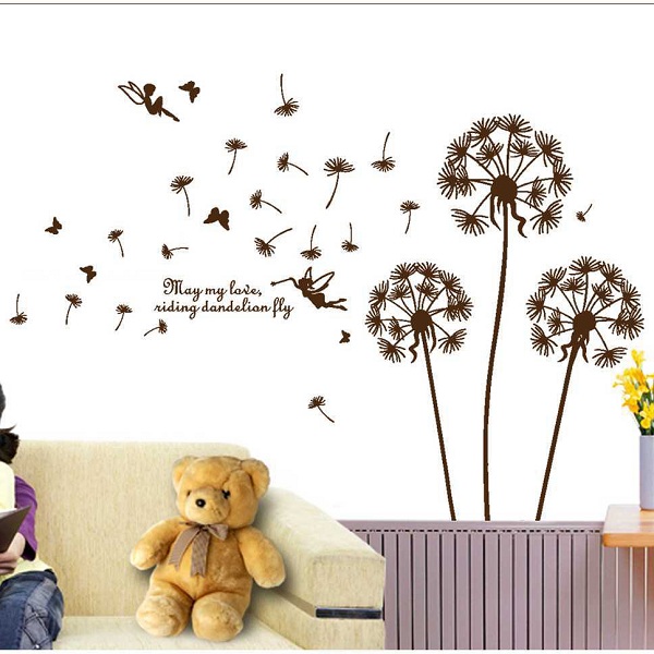 decal dán tường hoa bồ công anh